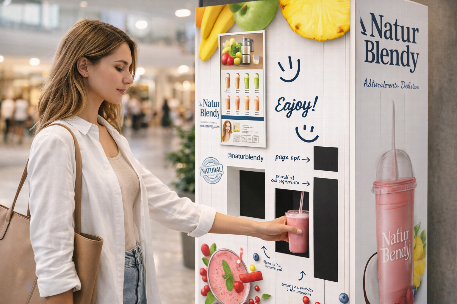 Cliente usando la máquina NaturBlendy